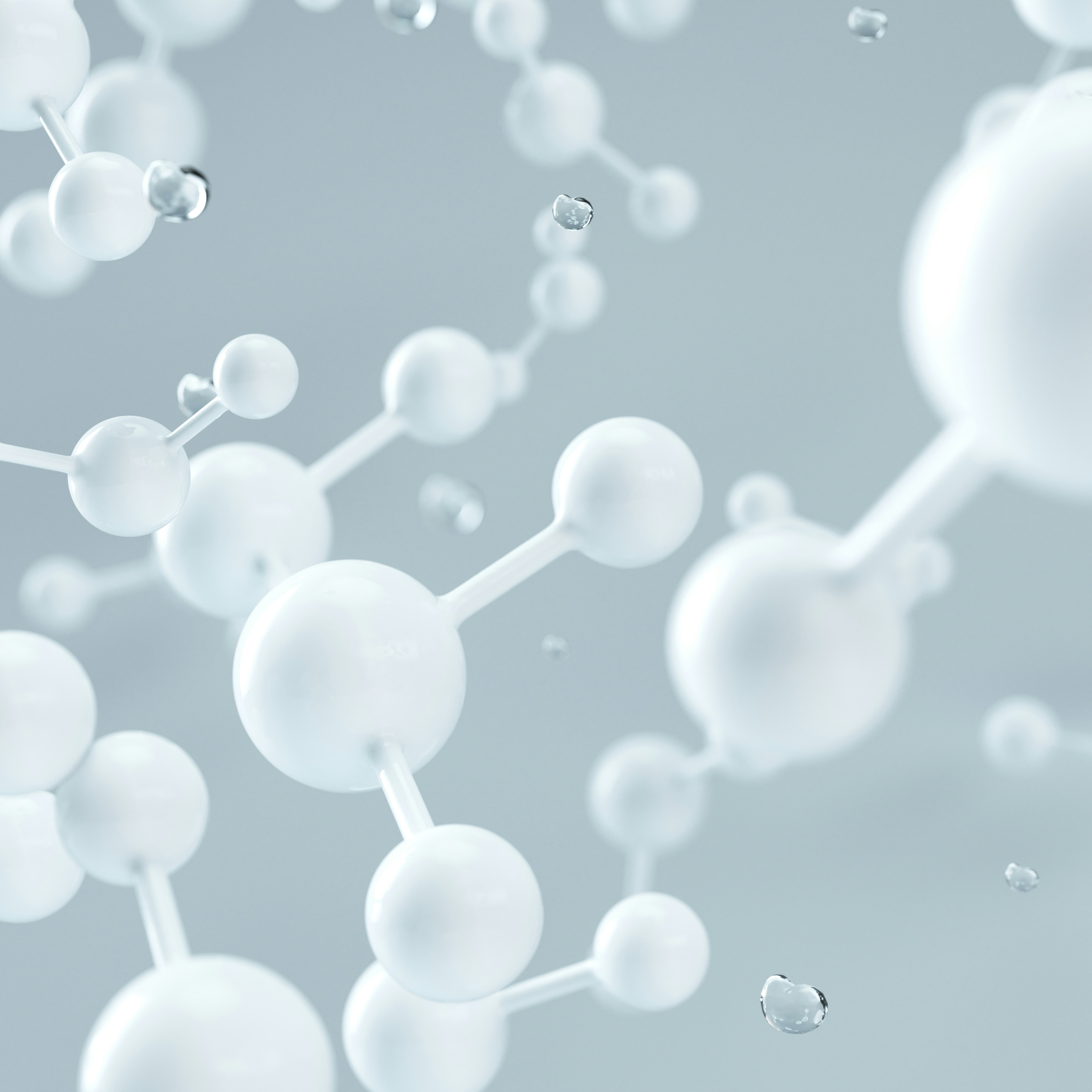 White molecules floating in water